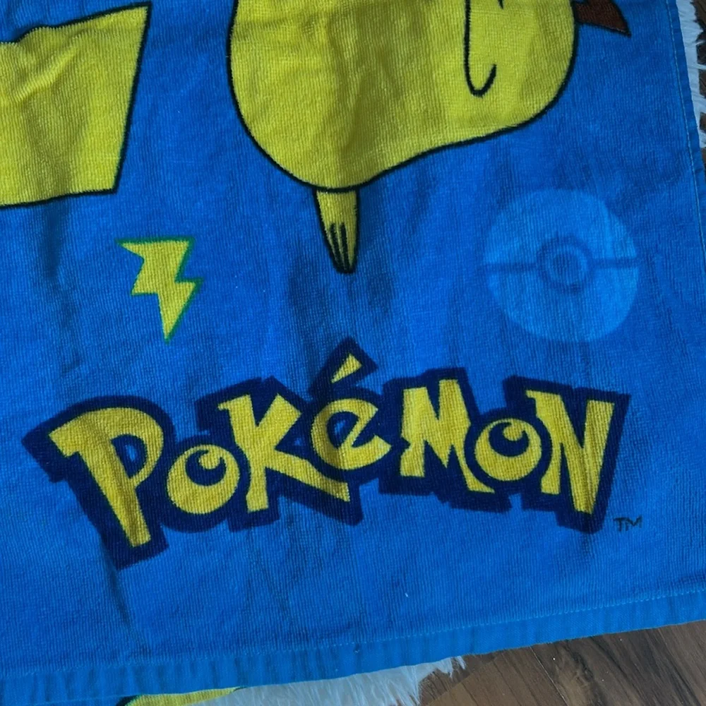 Pokemon Pikachu Cotton Blue and Yellow Beach Bath Towel